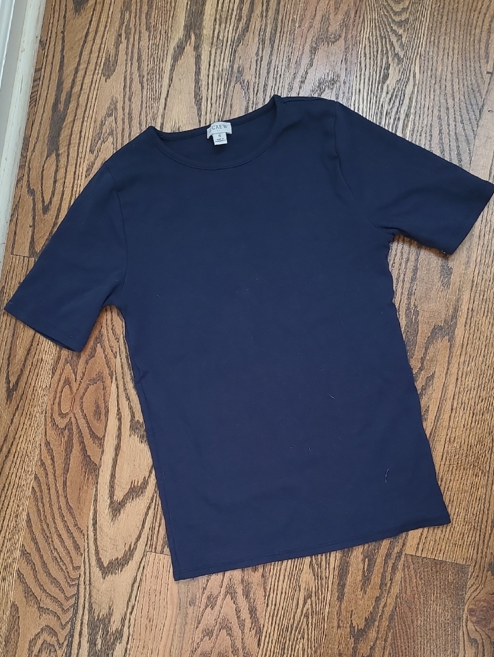 J. Crew Factory Elbow Length Sleeve Crewneck T-Shirt in Blue